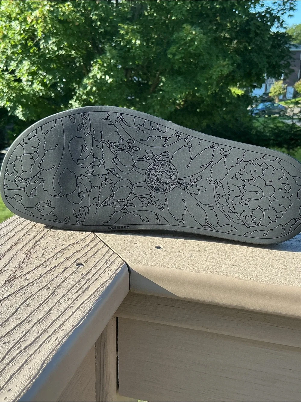 Versace Black Slides Gomma with Gold Medusa